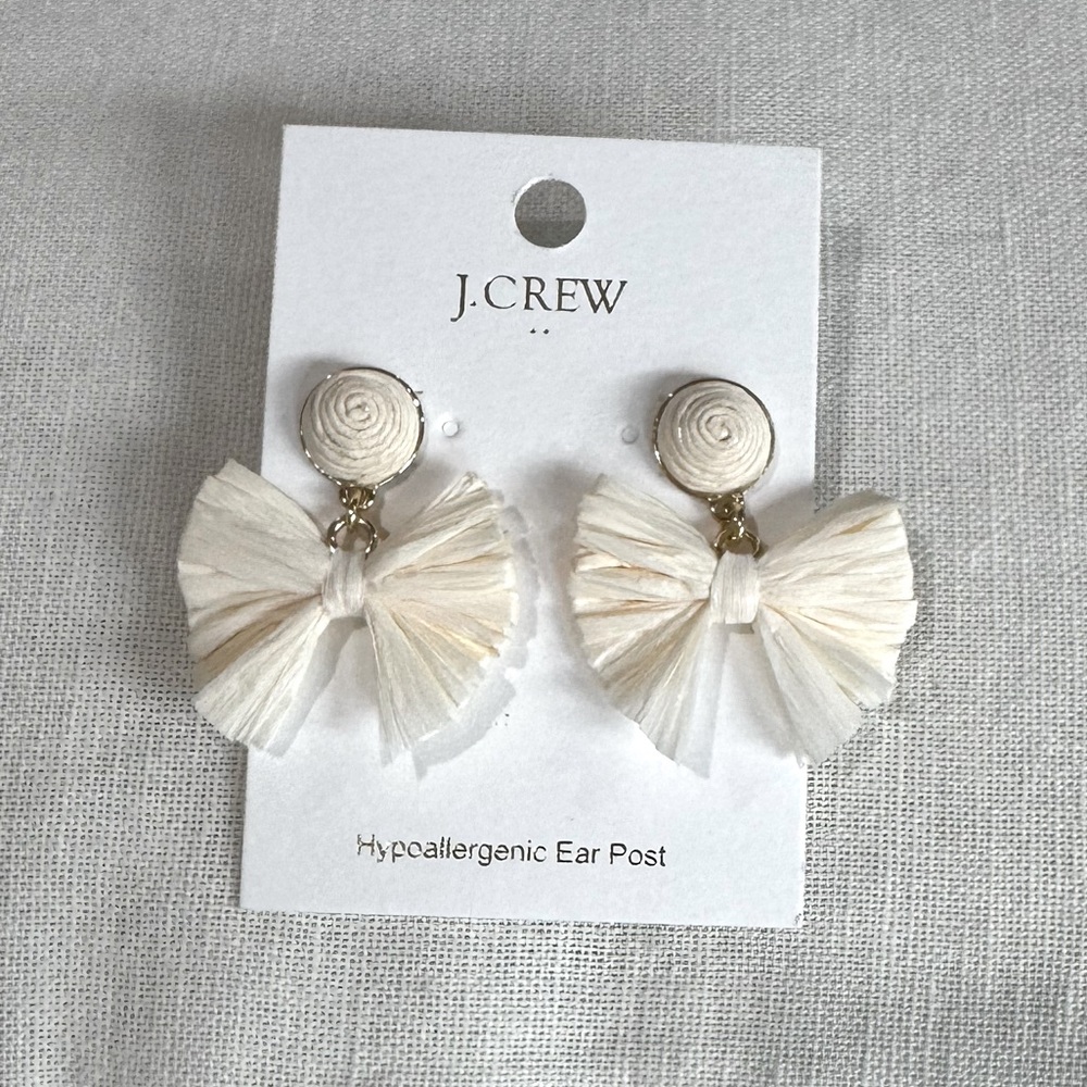 J.Crew Cream Bow Earrings NWT